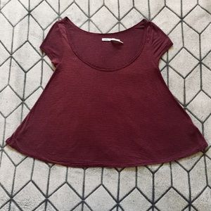 Kimchi Blue UO Maroon/Blue Scoop Neck Tee